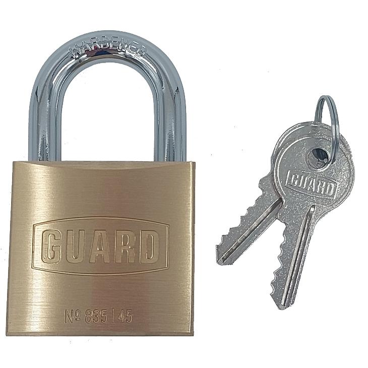 Guard 835 KA102 Brass Padlock 1¾"(43.9mm) Body 1"Shackle