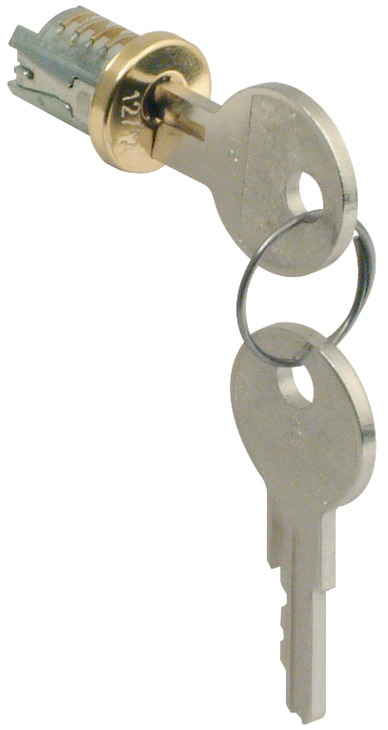Hafele Snap-In Lock Core, Keyed Alike Timberline- modular removable core locking system, Polished nickel, key change 104TA
