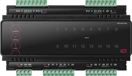 ICT PRT-ZX16-DIN Protege Din Rail 16 Zone Input Expander