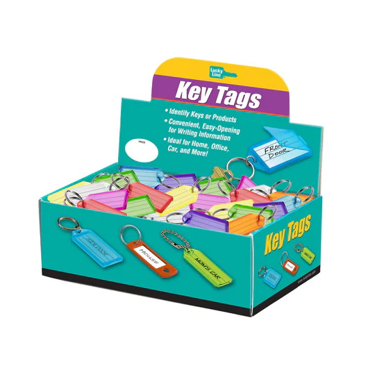 Lucky Line Key Tag With Split Ring Assorted.