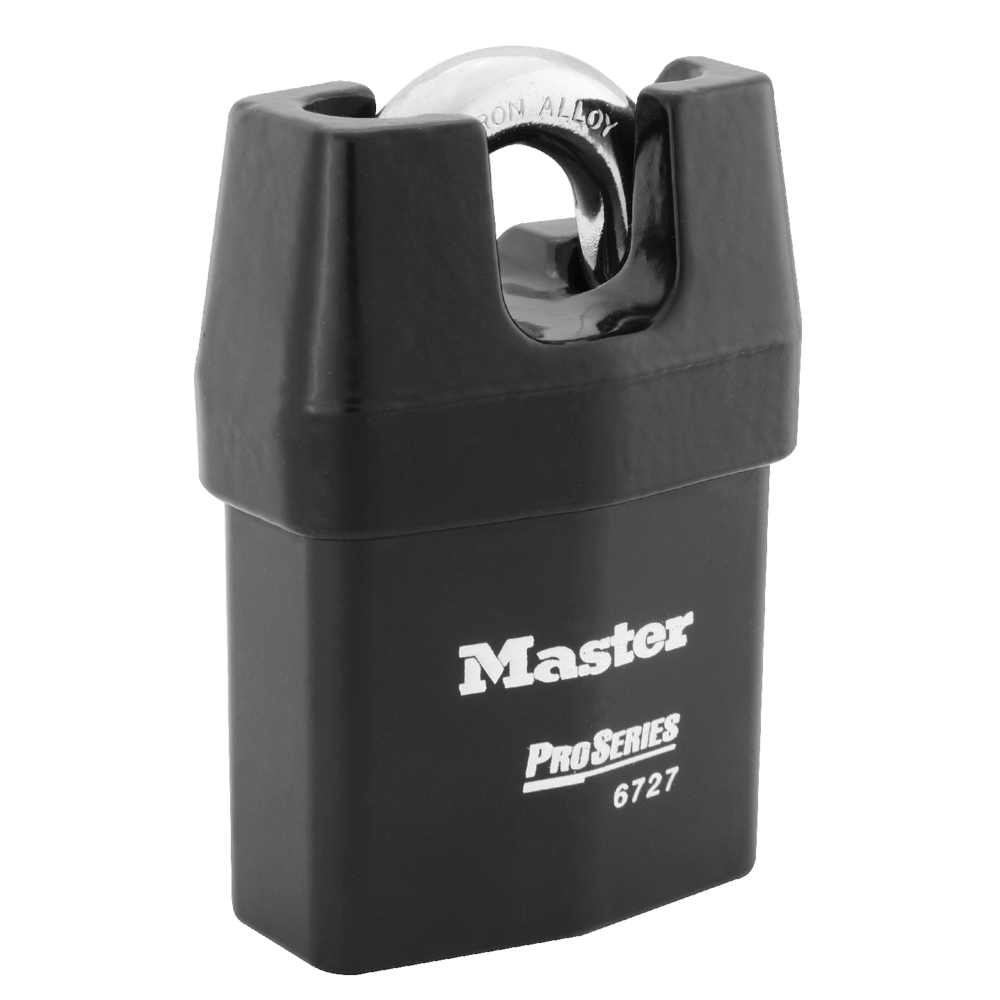 Master Lock 6727WO 2-5/8" (67mm) Wide ProSeries® Shrouded Laminated Steel Rekeyable Interchangeable Core Padlock (Without Cylinder)