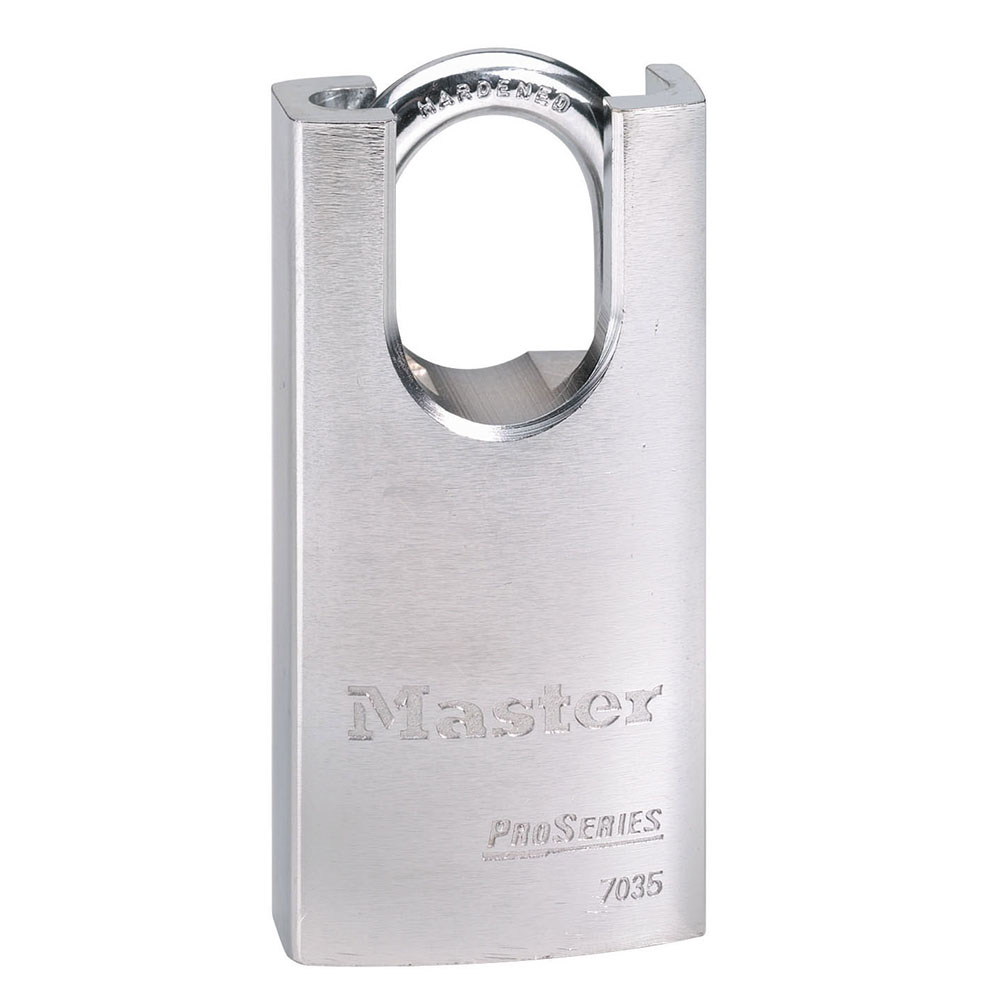 Master Lock 7035 Pro Series® Shrouded Solid Steel Rekeyable Pin Tumbler Padlock