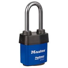Master Lock 6121KALJBLU 2-1/8" (54mm) Wide ProSeries® Weather Tough® Laminated Steel Rekeyable Pin Tumbler Padlock with 2-1/2" (64mm) Shackle, Keyed Alike w/ 10G001 Keyway, Blue