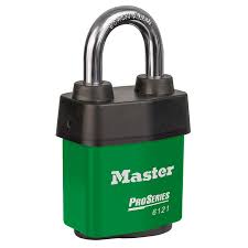 Master Lock 6121KA 2-1/8" (54mm) Wide ProSeries® Weather Tough® Laminated Steel Rekeyable Pin Tumbler Padlock, Keyed Alike w/ GREEN 10G001 Keyway 