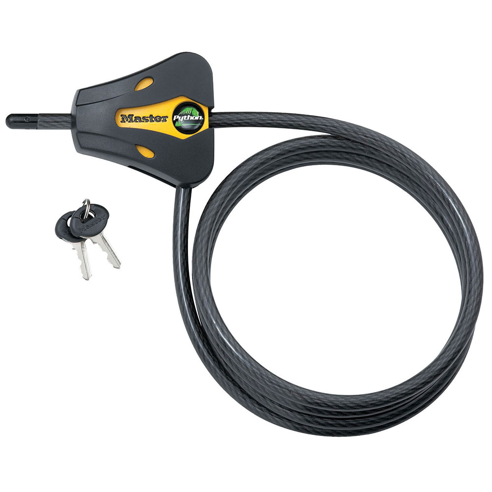 Master Lock 8419DPF 6ft (1.8m) Long x 5/16" (8mm) Diameter Python™ Adjustable Locking Cable; Yellow and Black
