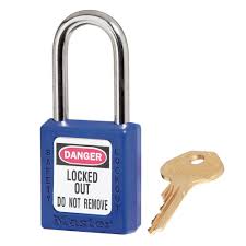Master Lock 410BLU Blue Zenex™ Thermoplastic Safety Padlock, 1-1/2" (38mm) Wide with 1-1/2" (38mm) Shackle