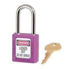 Master Lock 410PRP Purple Zenex™ Thermoplastic Safety Padlock, 1-1/2" (38mm) Wide with 1-1/2" (38mm) Tall Shackle