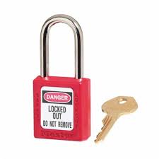 Master Lock 410RED Red Zenex™ Thermoplastic Safety Padlock, 1-1/2" (38mm) Wide with 1-1/2" (38mm) Tall Shackle
