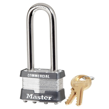 Master Lock 1KALJ 1-3/4" (44mm) Wide Laminated Steel Pin Tumbler Padlock with 2-1/2" (64mm) Shackle, Keyed Alike w/ 3252 Keyway 