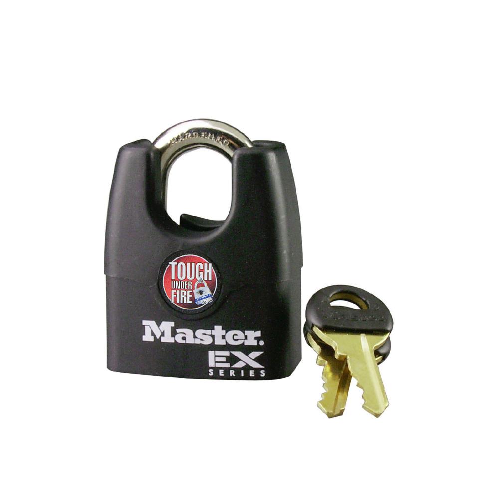 disco Master Lock 1DEX Laminated Steel Pin Tumbler Padlock with Shrouded Shackle