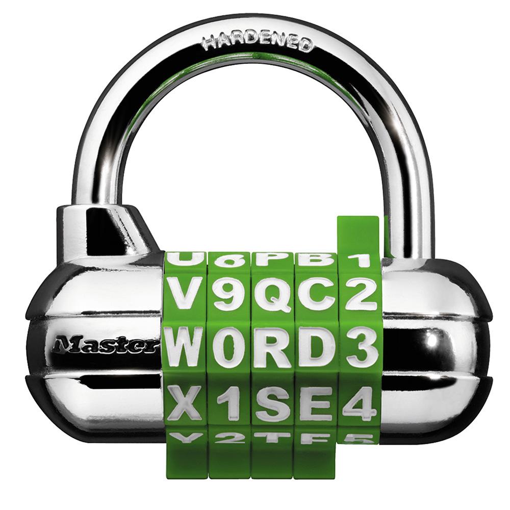 Master Lock 1534D Set Your Own WORD Combination Padlock with Interchangeable, Removable Dials