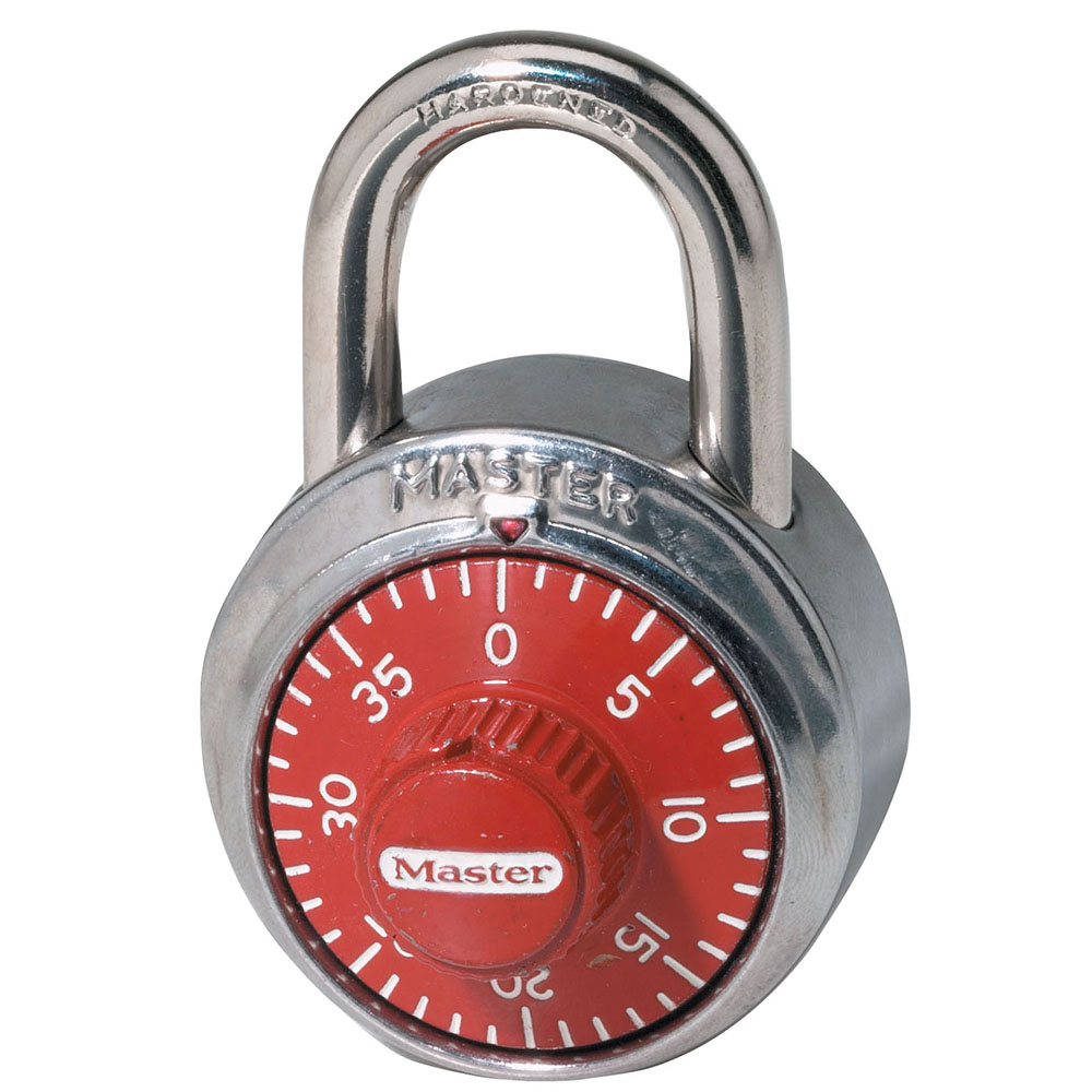 Master Lock 1-7/8In (48Mm) Wide Combination Dial Padlock; Red Dial