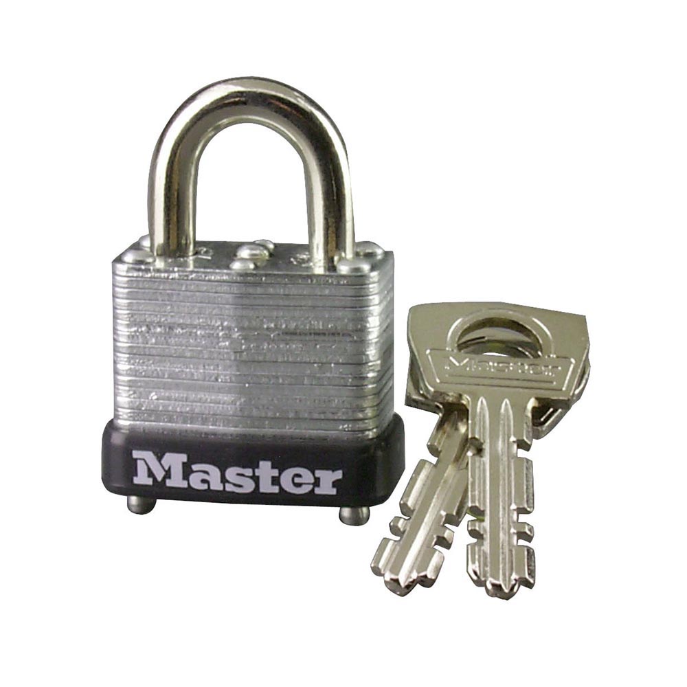 Master Lock 10KA 1" (25mm) Wide Laminated Steel Warded Padlock, Keyed Alike