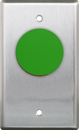 [CM-410G] Camden 1 5/8"Mushroom Push Button S.Gang S/S FP N/C Green Button