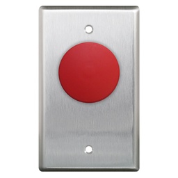 [CM-410RE-61N] Camden 1 5/8"Mushroom Push But. Red "EXIT" S/G S/S FP 2 N/C Cont