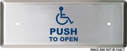 [CM-35N/4H] Camden Narrow Push Plate With Jamb Mount Horizontal 
'WHEELCHAIR' symbol and 'PUSH TO OPEN'