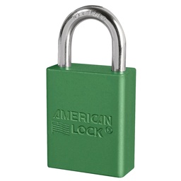 [A1105GRN] Green Anodized Aluminum Safety Padlock, 1-1/2in (38mm) Wide with 1in (25mm) Tall Shackle