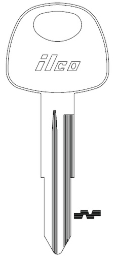 [X196] Ilco X196 Key Blank HY5