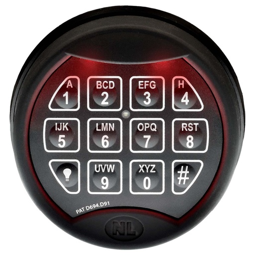 [QKR50N3] NL Lock QKR50N3 Large Rotobolt with Premier II Keypad Black Velvet Dia 9 User Board