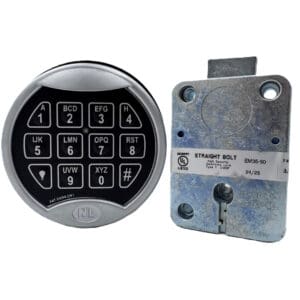 [QKS20D9] NL Lock QKS20D9 Straight Bolt with Rotating Premier Keypad Basic Board Satin Chrome