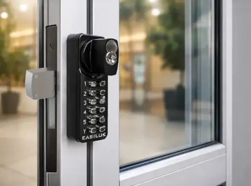 [SK15-118-DB-BLK] Easilok SK15 Key Override Mecahnical Keypad Lock 1-1/8 Backset Deadbolt Black Finish