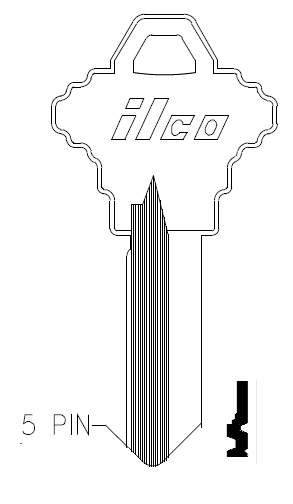 [1145EF] Ilco 1145EF Schlage Key Blank 5 Pin