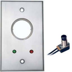 [CM-1100-7212] Camden Key Switch, SPST Momentary N/O Red and Green 12V LEDs mounted on faceplate