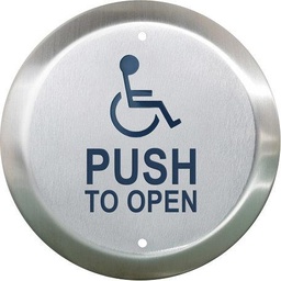 [CM-60/4] Camden Push Switch Handicap 6In Round Button With Handicap Logo And Push To Exit
