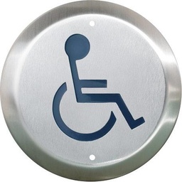 [CM-40/2] Camden 4½" Round Push Plate Switch Wheelchair Logo