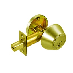 [20151C3KDW] Dorex 20151 Single Cylinder Polished Brass Deadbolt Weiser Keyway