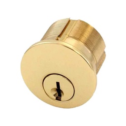 [M100WR03ATKD] GMS 1" Mortise Cylinder Keyed Different Weiser Keyway w/ Adams Rite and Yale Standard Cam Polished Brass Finish
