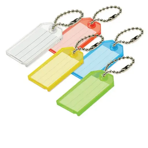 [10102] Lucky Line ID Tag W/brass chain, Assorted