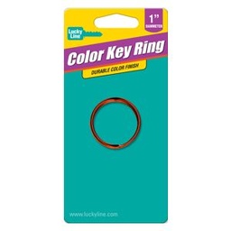 [79401] 1" Diameter Carded Assorted Color Split Key Ring Tempered Steel Electrostatic Coating