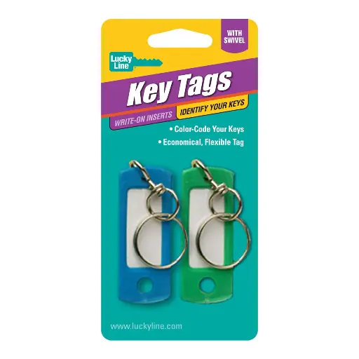 [16802] Lucky Line ID Tag - With Swivel Assorted 2 Per Card