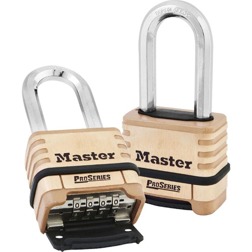 [1175LH] Master Lock 1175LH 2-1/4" (57mm) Wide ProSeries® Brass Resettable Combination Padlock with 2-1/16" (53mm) Shackle