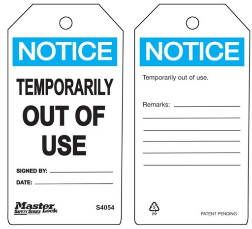 [S4000] Master Lock S4000 Safety Tag - Defective Equipment (Pkg Of 6)