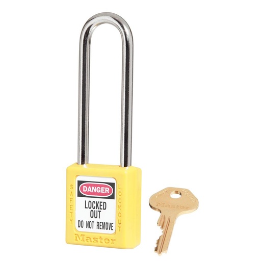 [410LTYLW] Master Lock 410LTYLW Yellow Zenex™ Thermoplastic Safety Padlock, 1-1/2" (38mm) Wide with 3" (76mm) Shackle