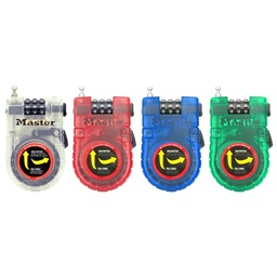 [4605D] DISCO Master Lock 4605D Braided Steel Retractable Cable with Set Your Own Combination Lock