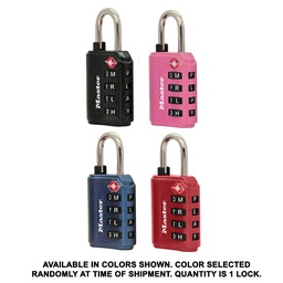 [4691DWD] Master Lock 4691DWD  Set Your Own WORD Combination TSA-Approved Luggage Lock; Assorted Colors